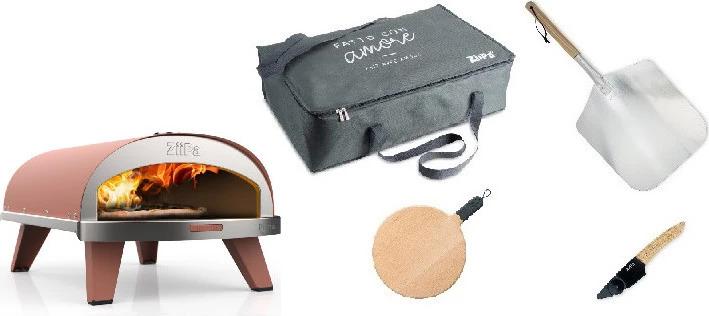 Immagine prodotto Ziipa Set Pizzaiolo Forno Piana Gas Terracotta (Forno per pizza a gas)