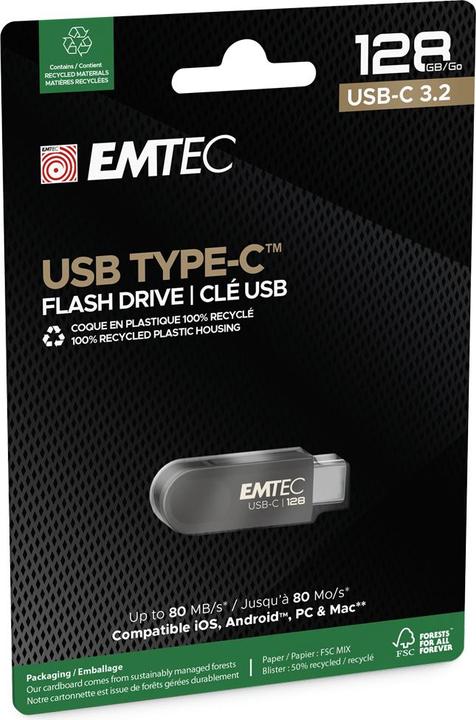 Produktbild Emtec USB3.2 Type-C Single C280 128GB (128 GB, USB 3.2)