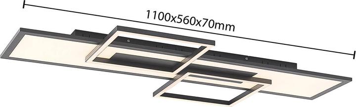Immagine prodotto Lucande Lampada da soffitto Narumi LED CCT, 110 cm, nero (2100 lm)
