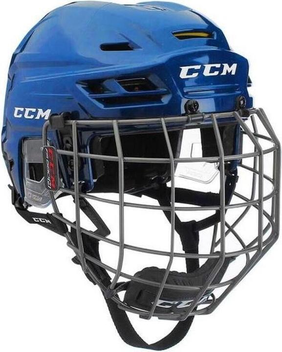 CCM Tacks 310 Hockeyhelm mit Käfig (S, Royal (Modra)) (S)