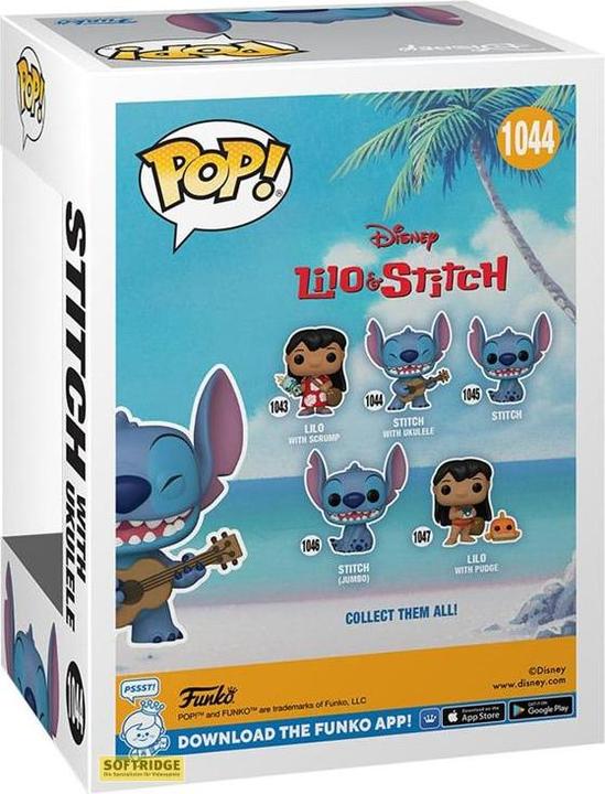 Actual product image Funko DISNEY - POP N° XXX - Ukelele Stitch (FLOCKED) +T-shirt (XL)
