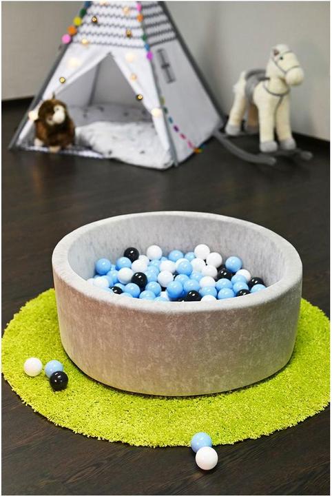 Actual product image Knorrtoys Bällebad soft - "Grey" - 300 balls creme/grey/lightblue (ca. 6cm Durchmesser)