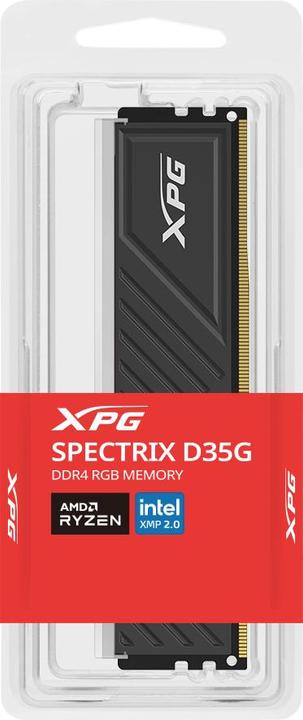 Actual product image Adata DDR4 16GB 3200-16 XPG D35 RGB bk Single Tray black (1 x 16GB, 3200 MHz, DDR4-RAM, DIMM)