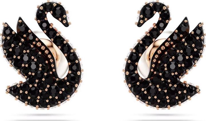 Produktbild Swarovski Iconic Swan Ohrstecker Schwan Schwarz Roségold (Swarovski Metall)