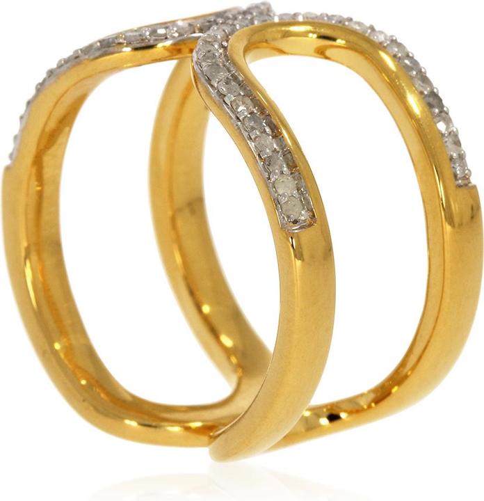 Image du produit Xen Bague avec 54 diamants blancs env. 0,26 ct. plaqué or jaune (52, Argent 925)