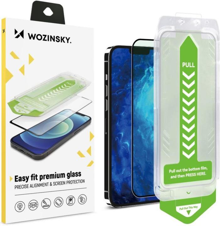 Image du produit Wozinsky Verre trempé 9H avec cadre de montage pour iPhone 13 Verre Premium - noir (1 pièce(s), Apple iPhone 13)