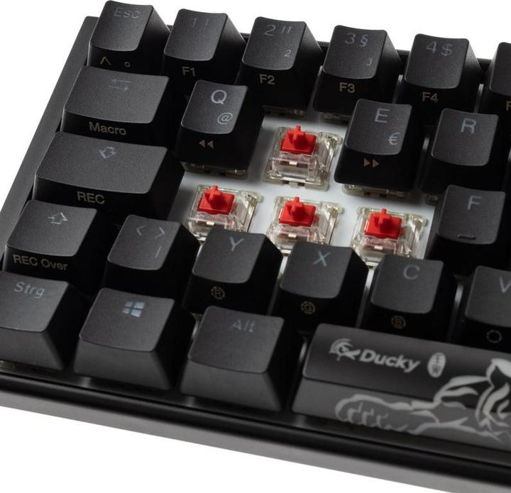 Actual product image Ducky One 3 Classic Black/White SF Gaming Keyboard, RGB LED - MX-Red (DE, Cable)