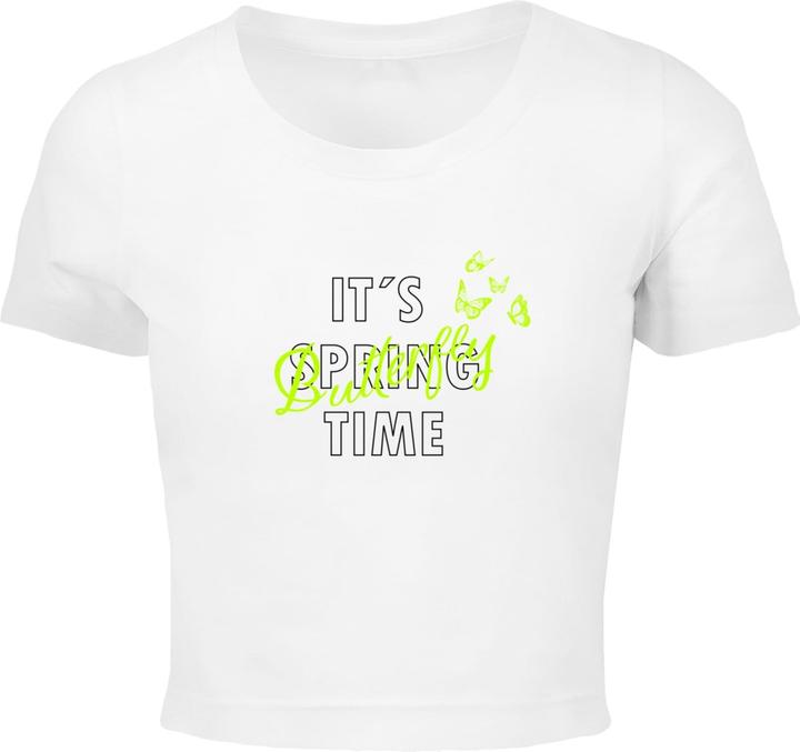 Actual product image Merchcode Ladies It's Spring Time Cropped Tee - 191023 (XS)