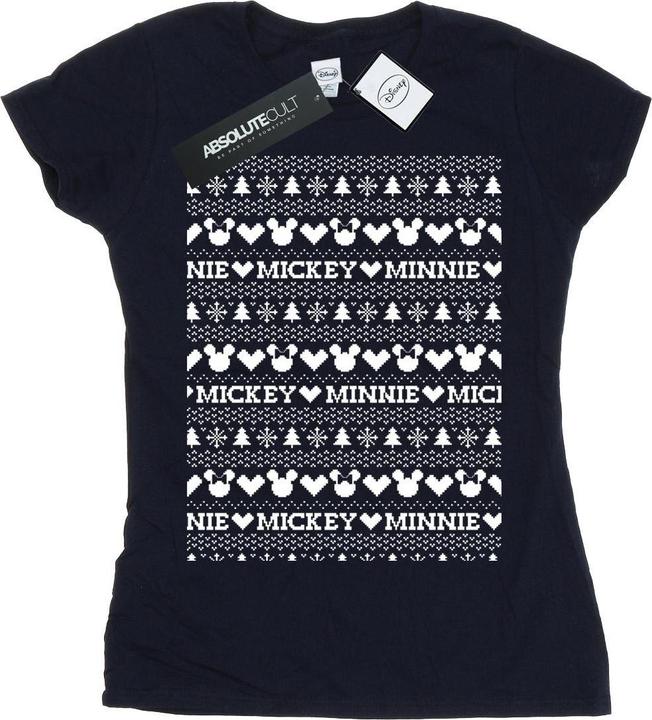 Image du produit Disney - T-shirt MICKEY AND MINNIE CHRISTMAS FAIR ISLE - Femme (M)