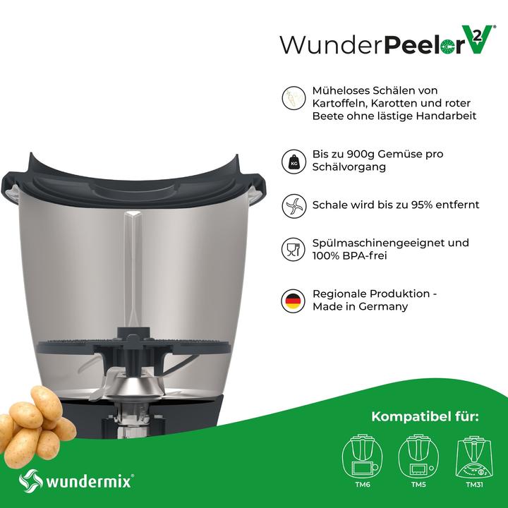 Produktbild Wundermix WunderPeeler® | V2 | Kartoffelschäler-Aufsatz für Thermomix TM6, TM5, TM31