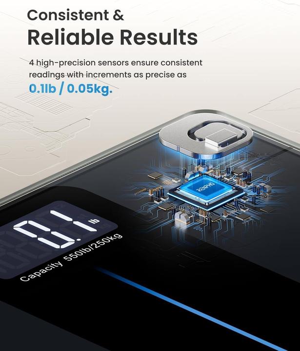 Produktbild Renpho Digitale Personenwaage mit 250 kg Kapazität (250 kg)