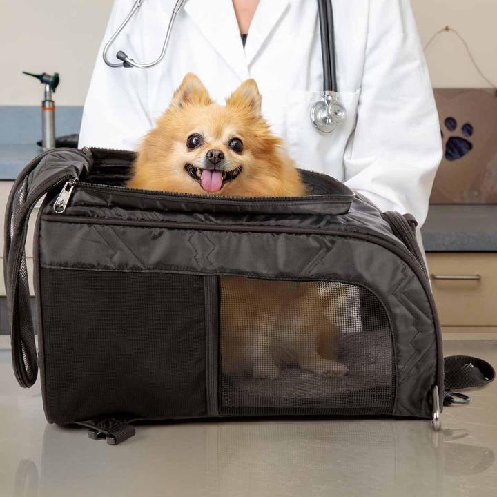 Immagine prodotto Sherpa Trasportino e zaino per animali Deluxe Nero 43x26,5x26cm 7kg - (786306550417) (Cane, Pieghevole, Lavabile, Può essere aperto completamente, Traspirante)