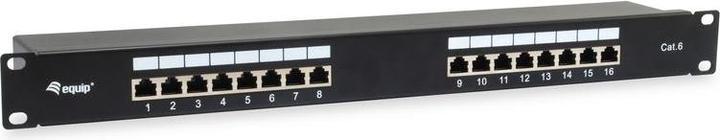 Produktbild equip Patchpanel 16x RJ45 Cat6 19" 1HE schwarz