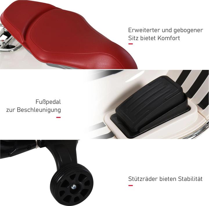Produktbild Homcom Elektrofahrzeug Kindermotorrad mit MP3-Musik Beleuchtung (6 V)