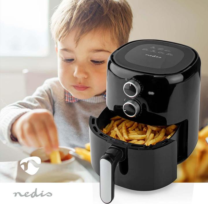 Image du produit Nedis Friteuse à air chaud | 3 l | Minuteur : 30 min | Analogique | Noir (Prise UE)