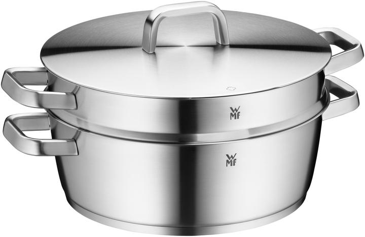 Produktbild WMF Bräter mit Dampfgareinsatz stahlgrau (28 cm, Bräter + Schmortopf, Edelstahl)