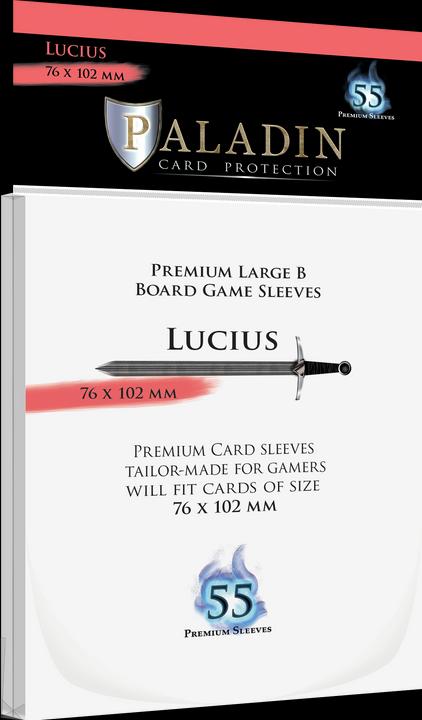 Actual product image Paladin Premium Clear Sleeves - Large B Card (55) - (76x102 mm, Lucius)