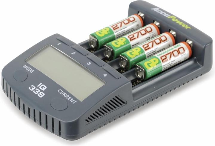 Image du produit AccuPower Chargeur de piles rondes NiCd, NiM (14500, 18650, AA, CR123A, Piles rechargeables + chargeur)