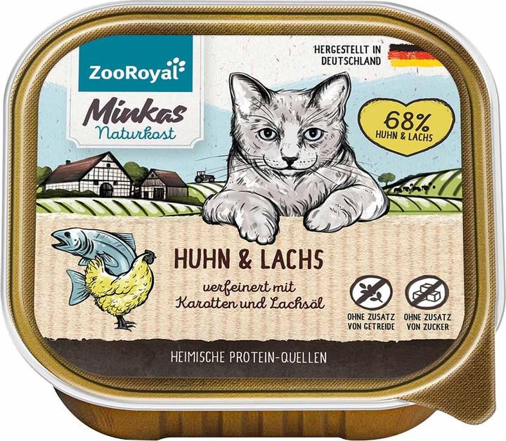 Actual product image Zooroyal Minkas Naturkost chicken and salmon with carrots (Adult, 16 pcs., 1600 g)