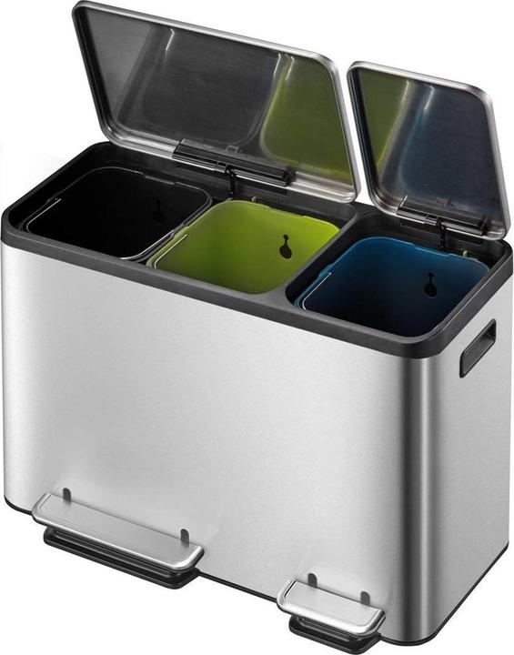 Produktbild EKO Treteimer EcoCasa 15+15+15 Liter edelstahl (45 l)