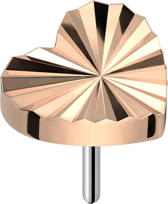 Image du produit Star Piercing Threadless diamant coupe disque coeur or rose (sans laiton, Titane G23)