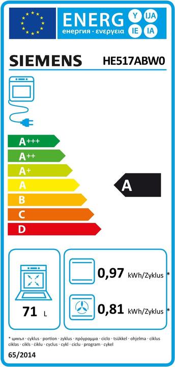 Energie-Label Siemens HE517ABW0