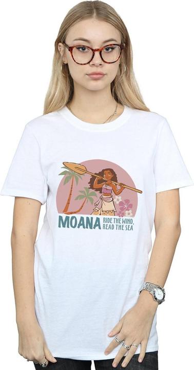 Actual product image Disney Womens/Ladies Moana Read The Sea Cotton Boyfriend T-Shirt (L)