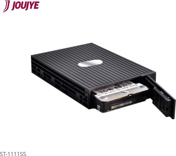 Produktbild Joujye ST-1111SS SATA mobile rack 8.9cm 3.5Zoll schwarz fuer 6.4cm 2.5Zoll HDD SATA SAS