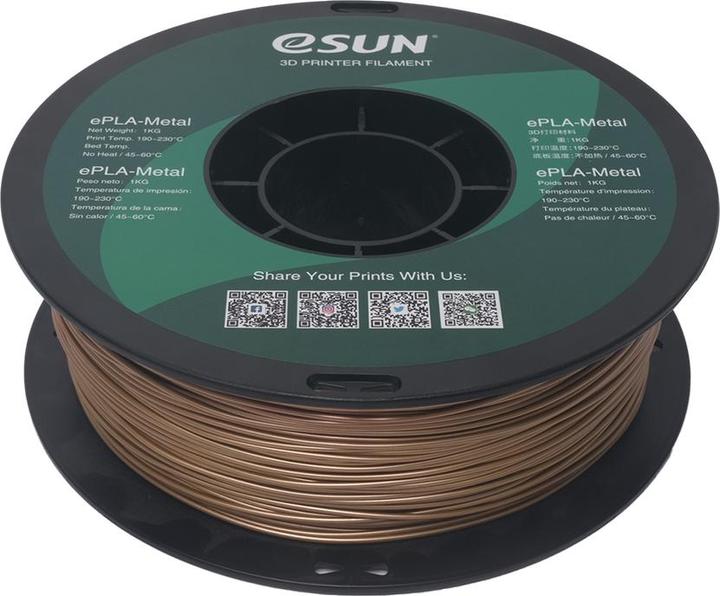 Image du produit eSUN Filament ePLA-Metal Bronze 1.75mm 1Kg (PLA, 1.75 mm, 1000 g, Or)