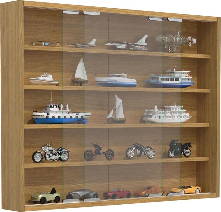 Produktbild VCM Holz Glas Hängevitrine Wandvitrine Sammel Deko Sammler Vitrine Agisa L (77 x 10 x 60 cm)
