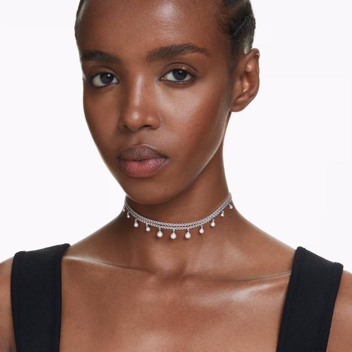 Immagine prodotto Swarovski x Ariana Grande Choker Kristallperle Rundschliff Weiss Rhodiniert (Metallo Swarovski)