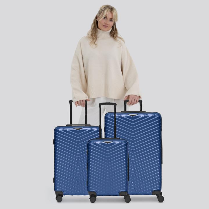 Immagine prodotto Redolz Set di valigie Essentials 18 a 4 ruote 3 pezzi con piega elastica (120 l, XL (da 115l))