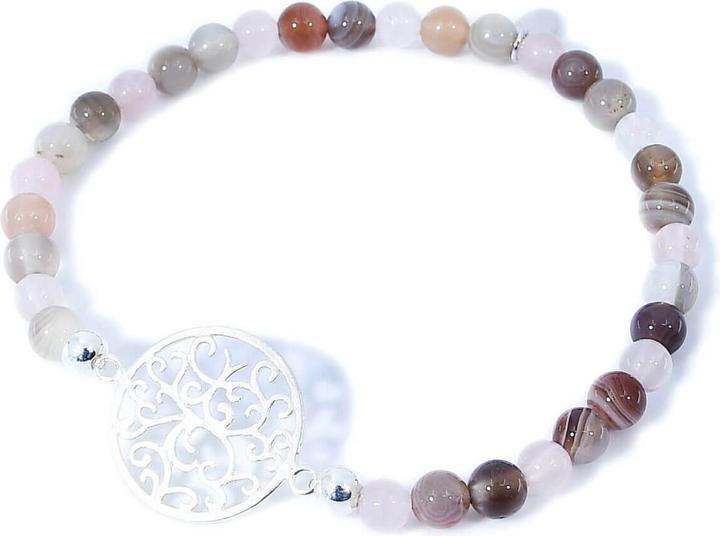 Produktbild Balibay Amalina (18 cm, Rosenquarz, Edelstein, 925 Sterlingsilber, Achat)