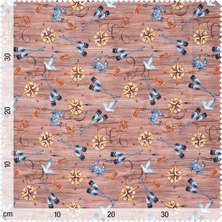 Actual product image VBS Nautical" cotton fabric, 150 cm wide, by the metre