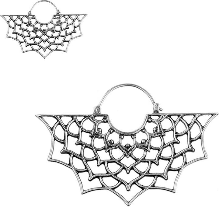 Actual product image Star Piercing Earring silver divided flower (Brass)