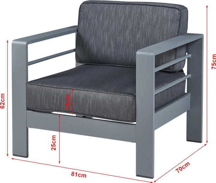 Image du produit Casa.Pro Fauteuil d'extérieur avec table Avise Aluminium