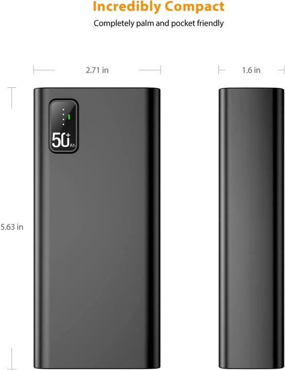 Actual product image Toospon Portable Charger (50000 mAh, 22.50 W)