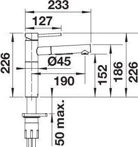 Actual product image Blanco ALTA-S II | Stainless steel black matt | High pressure | With pull-out hose | Backflow valve