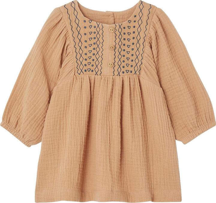 Actual product image Vertbaudet Embroidered muslin baby dress (80)