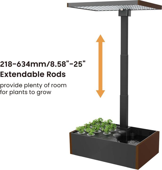Produktbild Wiltec Indoor Gartensystem braun Kräutergarten Mini Garten für drinnen LED