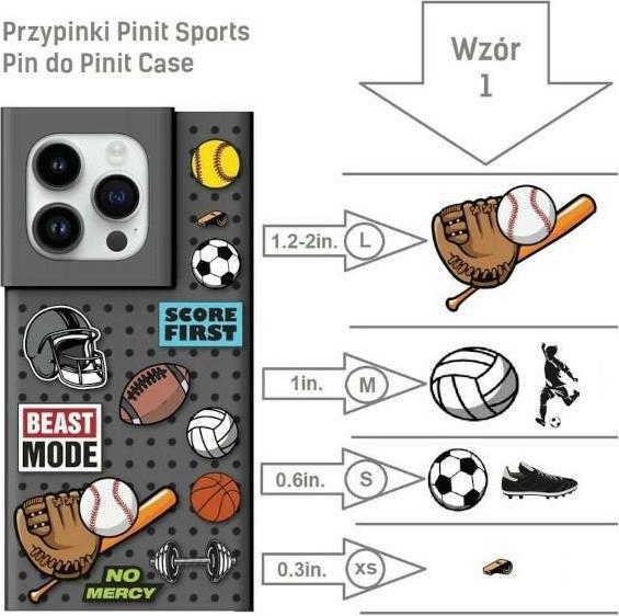 Produktbild Pinifit Zestaw Etui Pinit Dynamic + Sports Pin iPhone 14 Pro 6.1" czarny/black wzór 1 (Apple iPhone 14 Pro)