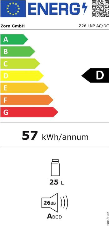 Energie-Label Zorn Akku Kühlbox Cooler Z 26 Lnp 7,8Ah (25 l)