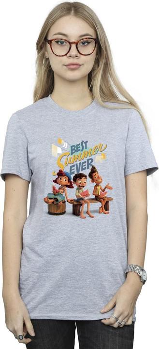 Actual product image Disney Womens/Ladies Luca Best Summer Ever Cotton Boyfriend T-Shirt (XXL)