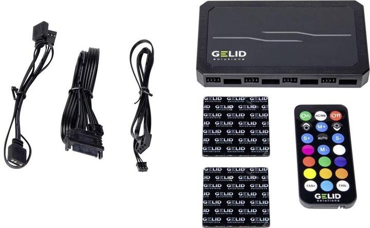 Productafbeelding Gelid RF-RGB-MP-02 Amber 8 PRO Bundel PC-ventilatorregelaar (B x H x D) 130 x 17 x (120 mm, 1 x)