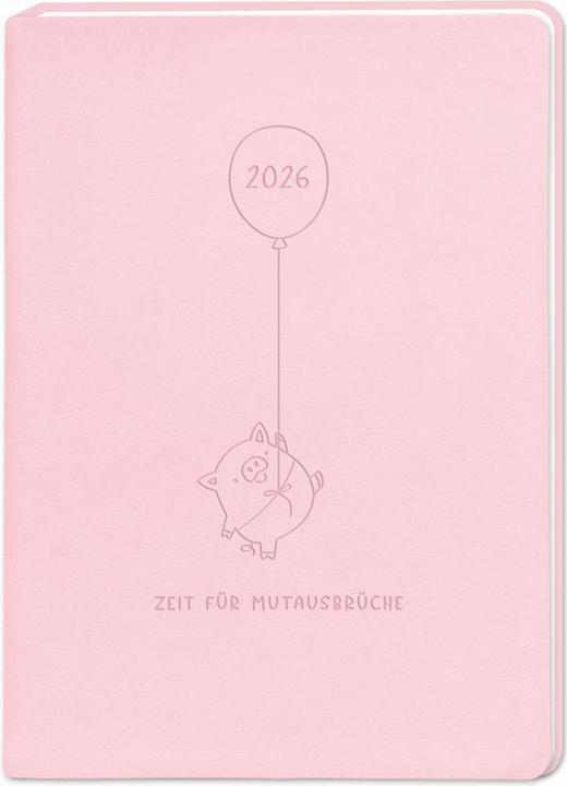Terminplaner Lederlook 2026 Rosa (A6)