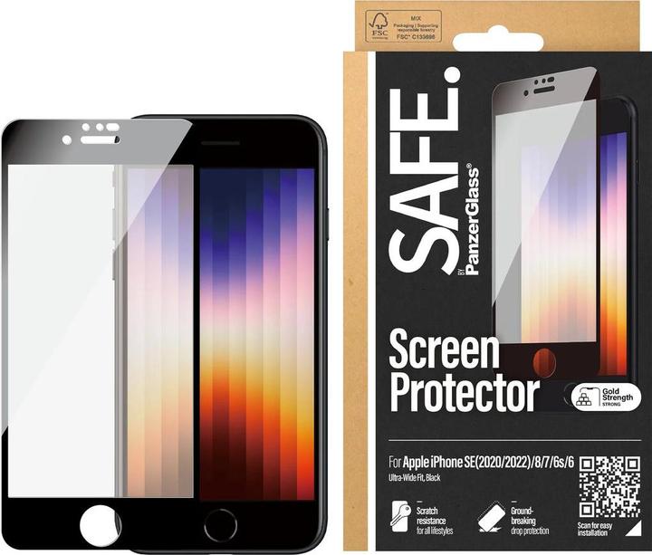 Produktbild Safe. Displayschutz Case Friendly iPhone 6/6s/7/8/SE (2020/2022) (1 Stück, Apple iPhone 6s, Apple iPhone 7, Apple iPhone SE (3rd Gen), Apple iPhone SE (2nd Gen), Apple iPhone 6, Apple iPhone 8)