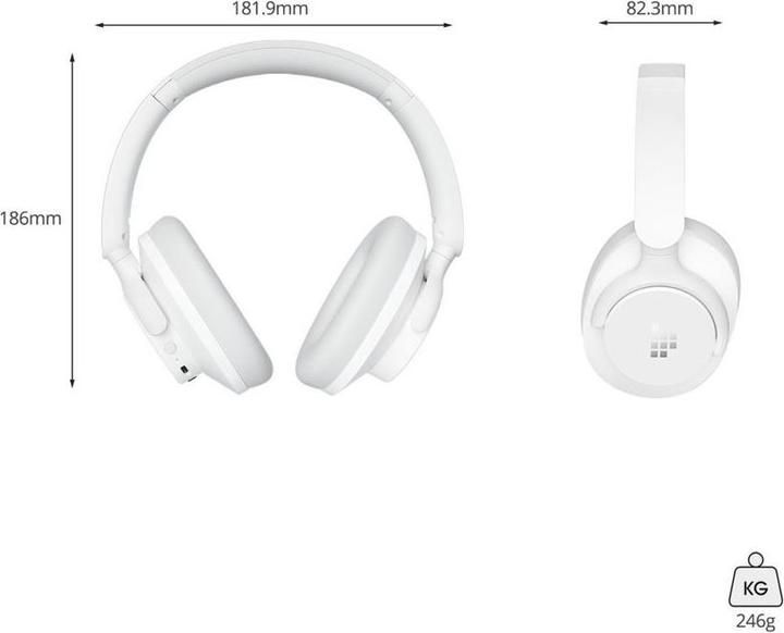 Immagine prodotto Tronsmart Sounfii Q20 ANC On-Ear Bluetooth 5.3 Wireless Headphones - White (ANC, 60 h, Cablato, Senza fili)