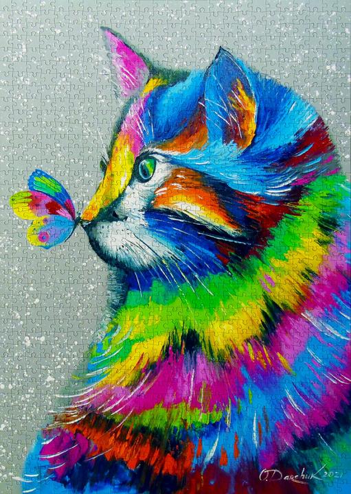 Immagine prodotto Enjoy Puzzle ENJOY-1781 - Gatto e farfalla luminosi, puzzle da 1000 pezzi (1000 pezzi)