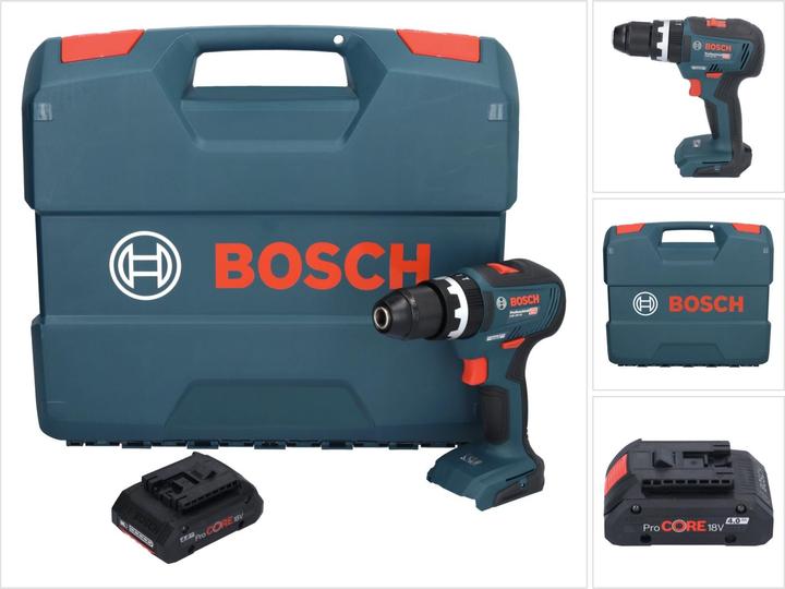 Produktbild Bosch Professional Bosch GSB 18V-55 Professional Akku Schlagbohrschrauber 18 V 55 Nm Brushless + 1x ProCORE Akku 4,0 A (Akkubetrieb)