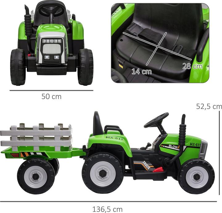 Produktbild Swisshandel24 Elektrischer Traktor, Anhänger, Fernbedienung, Aufsitztraktor, MP3 Funktion
